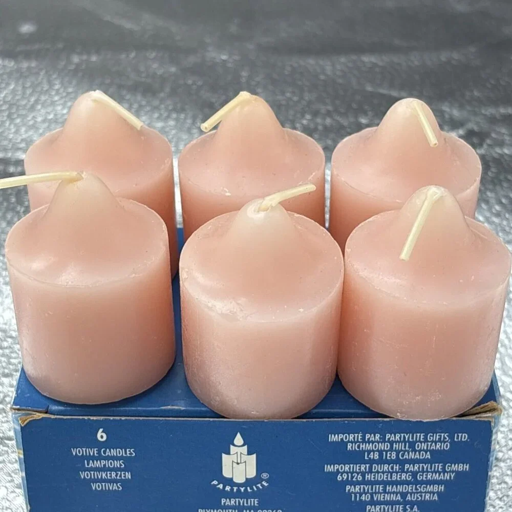 Vintage PARTYLite Indulgences V0045 Awakening Pink Votives Set 6 USA Retired‎ - Picture 3 of 11